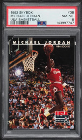 1992 Skybox USA Basketball Michael Jordan #38 PSA 8 NM-MT