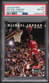 1992 Skybox USA Basketball Michael Jordan #38 PSA 8 NM-MT