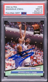 1992 Ultra Shaquille O'Neal RC ROOKIE DNA 10 Auto #328 PSA 9 MINT