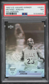 1992 Upper Deck Award Winner Hologram Michael Jordan #AW9 PSA 7 NRMT