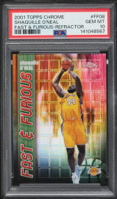 2001 Topps Chrome Fast Furious Refractor Shaquille O'Neal #FF08 PSA 10 GEM MINT