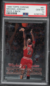 1998 Topps Chrome Back 2 Back Michael Jordan #B1 PSA 10 GEM MINT Insert