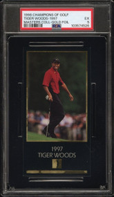 1998 CHAMPIONS OF GOLF MASTERS COLLECTION GOLD FOIL TIGER WOODS RC ROOKIE PSA 5