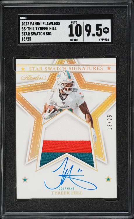 2023 Panini Flawless Star Swatch Tyreek Hill PATCH AUTO /25 #SS-THIL SGC 9.5 MINT+