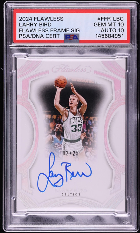 2024 Panini Flawless Frame Larry Bird AUTO DNA 10 /25 #FFR-LBC PSA 10 GEM MINT