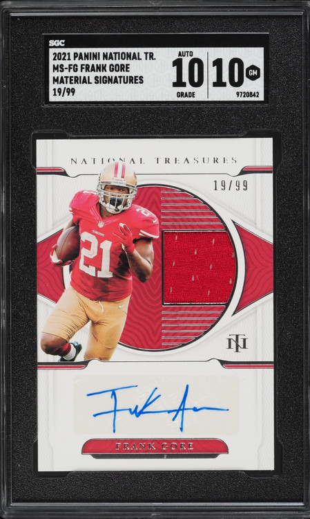 2021 National Treasures Mat. Frank Gore PATCH /99 #MS-FG SGC 10 GEM MINT