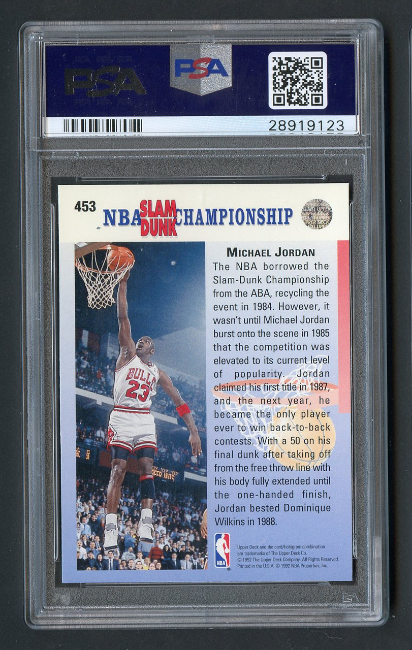 1992 Upper Deck Michael Jordan 453 Error Champ Psa 10 Gem Mint