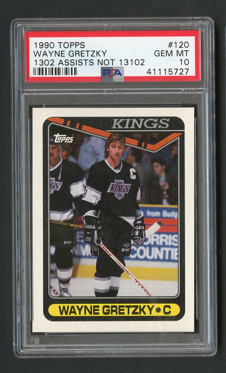 1990 Topps Wayne Gretzky 120 Error PSA 10 Gem Mint Cardboard Picasso