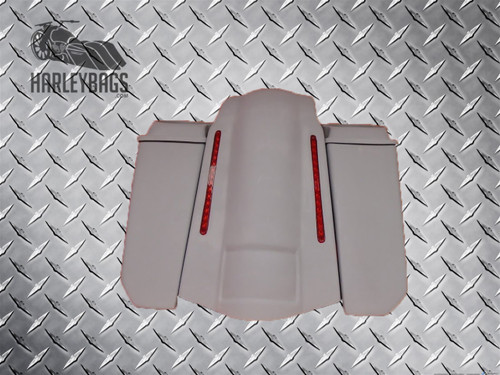 5" Stretched Angle-Cut Speaker Saddlebags & LED Fender 