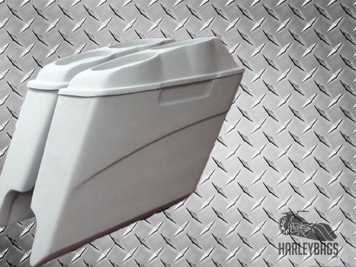 5" Stretched Saddlebags, Dual Speaker Lids - Harley Davidson Motorcycle Cut Outs 