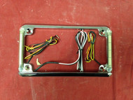 Chrome Motorcycle License Plate Bracket w/LED Blinkers & Brake Light - Harley