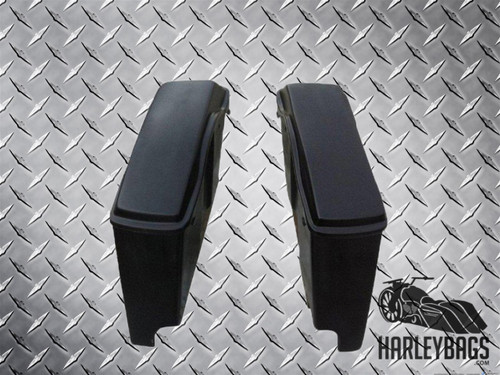 Extended Stretched Fiberglass Bagger Saddlebags w/Lids - Fits Harley 1989 - 2013 