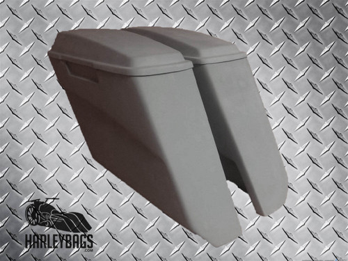 Harley Davidson 5" Angle Cut Stretched Saddlebags with Lids - No Cut Outs