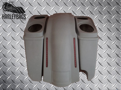 Harley Davidson 5" Stretched Saddlebags, Dual 6x9 Lids - Right Side Cut Out