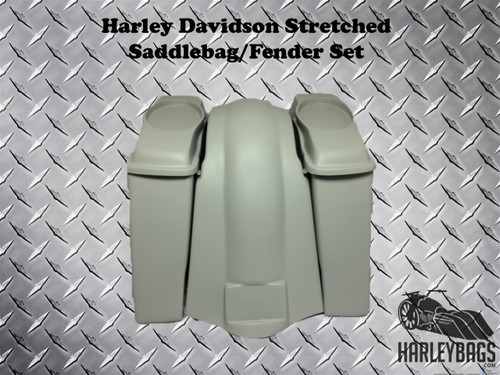 Harley Davidson 6" Extended Stretched Saddlebags Bags & Fender Softail Fatboy 
