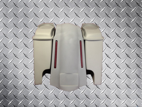 Harley Davidson 6" Stretched Saddlebags & Fender w/LED Lights, 6.5" Speaker Lids 