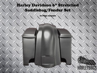 Harley Davidson Motorcycle 6" Extended Stretched Saddlebags, Lids & Rear Fender 