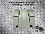 Harley Davidson Softail 6" Stretched Saddlebags & Fender - 2x Dual Speaker Lids