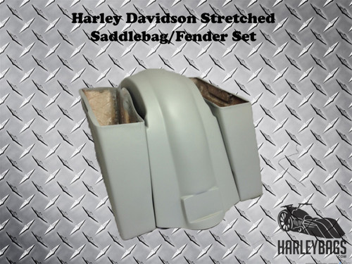 Harley Davidson Softail 6" Stretched Saddlebags and Fender - Longer Fiberglass 