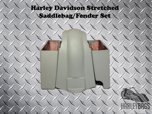 Harley Davidson Softail 6" Stretched Saddlebags and Fender - Right Cut Out 
