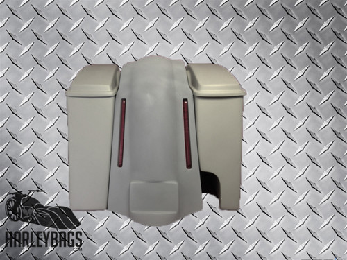 Harley Davidson Softail 6" Stretched Saddlebags with LED Fender for 2-in-1 Pipe 