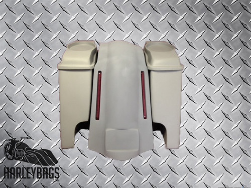 Harley Davidson Stretched Saddlebags & Fender w/LED Lights, Speaker Lids Bagger 