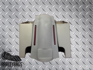 Harley Fiberglass 4" Stretched SaddleBags & Fender w/LED Lights - Dual Exhaust 