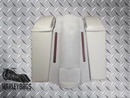 Harley Softail 4" Stretched Saddlebags & Fender w/LED Lights - No Cut Outs Uncut 