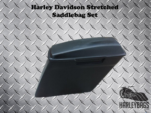 Harley Softail Fatboy 6" Stretched Fiberglass Saddlebags - 2-in-1 Right Cut Out