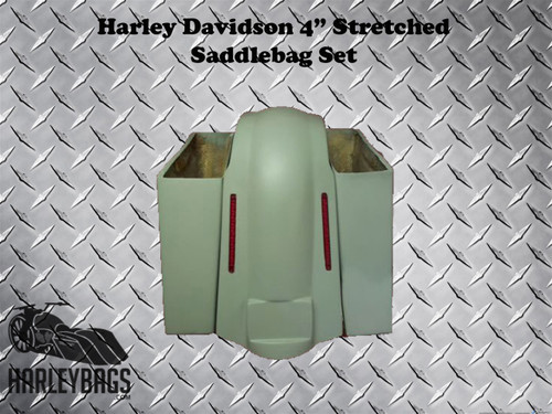 Harley Stretched Saddlebags & Fender w/LED Brake Lights