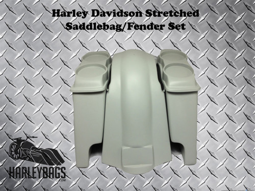 Harley Touring 4" Stretched Saddlebags w/ Double 6.5" Speaker Lids