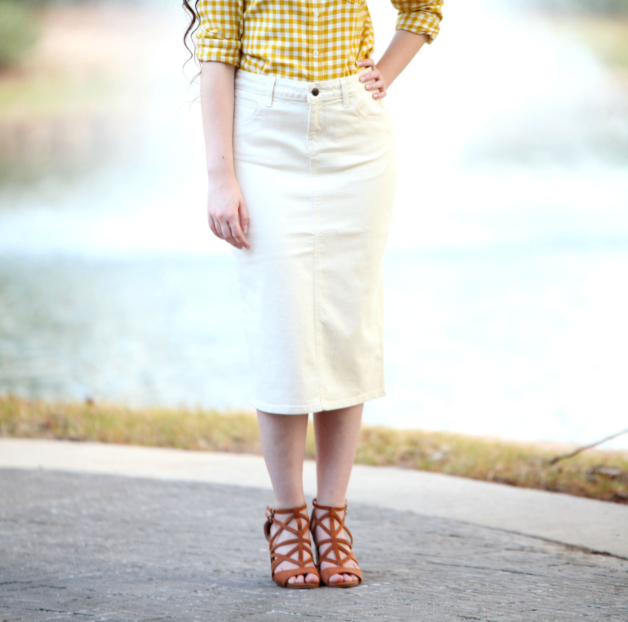 colored denim skirts