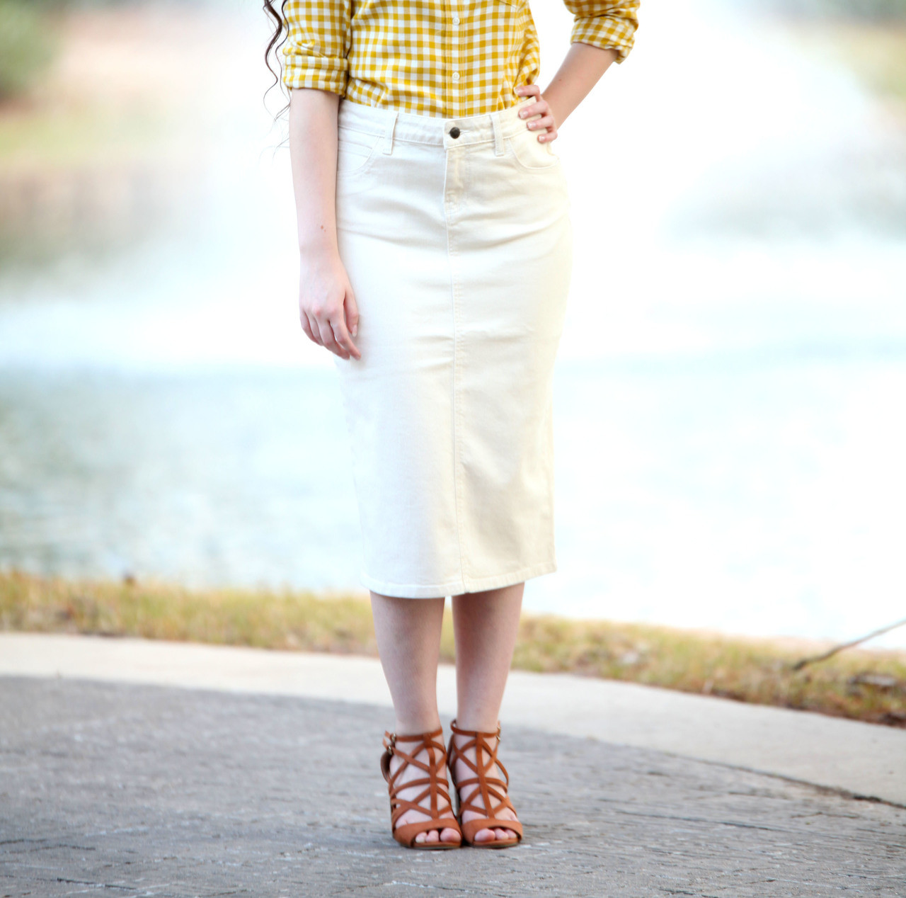 colored denim skirts