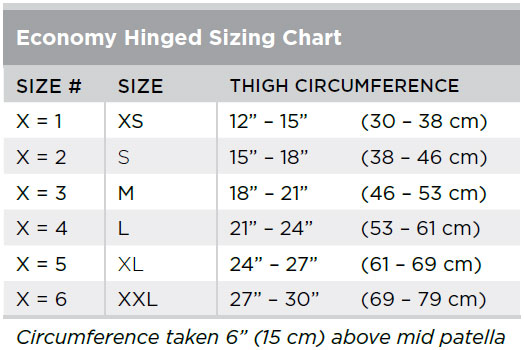 breg economy hinged knee brace medcom group breg knee brace size chart