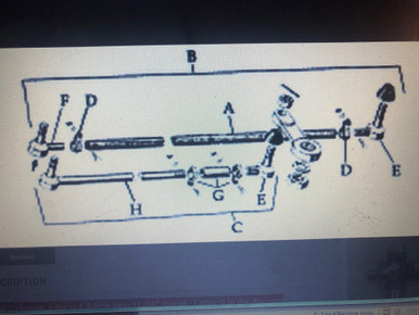 Steering tube and 2 clamps, tube is 4.5 inch long 11/16" thread.  Letter G in the diagram