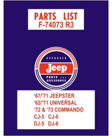 Parts Manual 72/73 Commando/67-71 Jeepster/62-71 Universal CJ5/6