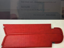 Sun visor set, Jeepster convertible red