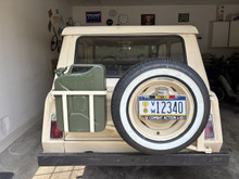 jeepster commando tire  and gas can carrier jeep commando