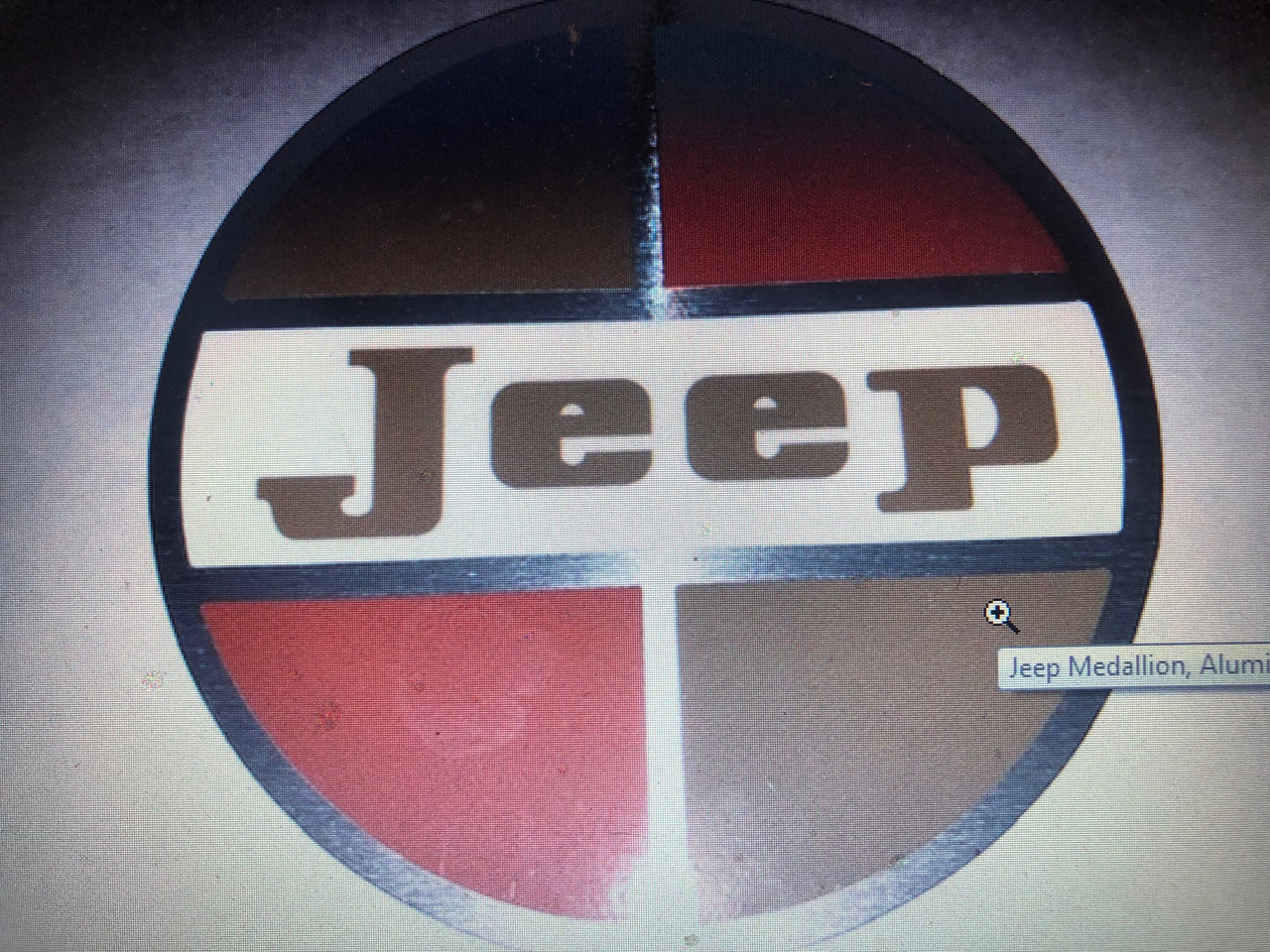 Kaiser Jeep Hub Cap Medallion, Aluminum backed - Jeepster Guru