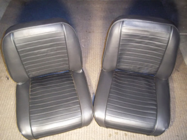 Black Horizontal Flat Pleated Rear Seat. CJ as Well