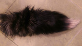 Dyed Pink Silver Fox Tail with Tip JUMBO 19" -22"