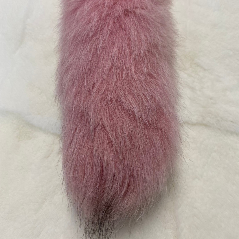 Medium Baby Pink Fox Tail with Glowing Tip: Ready to Ship | Aetherwears