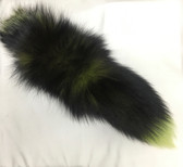 Dyed Chartreuse Silver fox tail