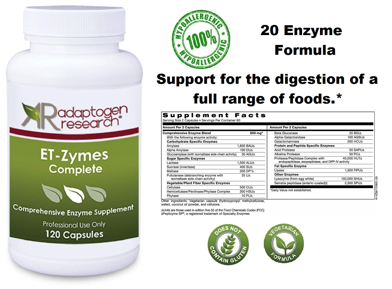 Multienzyme supplement for extensive digestive support. How digestive
