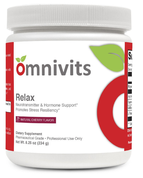 Relax Natural Cherry Flavor
Neurotransmitter & Hormone Support*, Promotes Stress Resiliency*