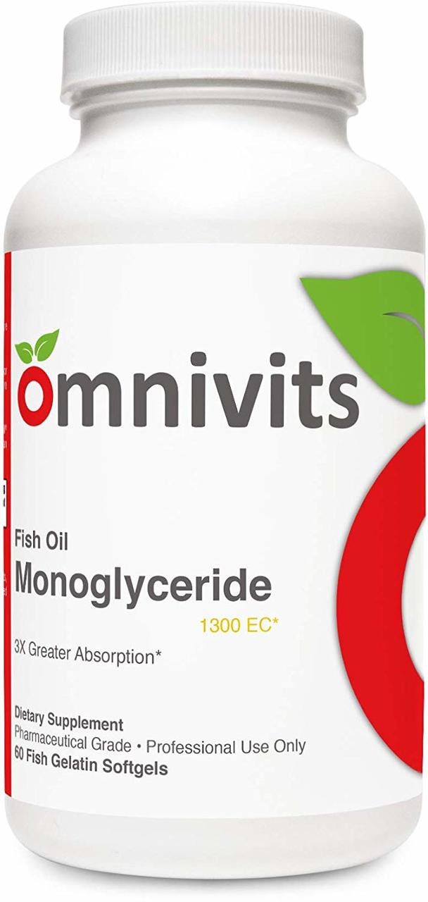 MaxSimil Omega Monoglyceride Fish Oil 1300 EC 3X Greater Absorption | IFOS  five-star certified fish oil | Omnivits