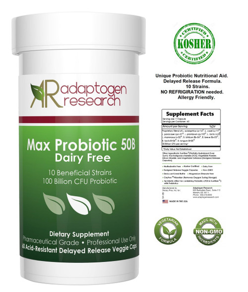Max Probiotic 50B with Prebiotics (Sunfiber, FOS)
Multi Blend 10 unique Strains 
Best Probiotic on the Market