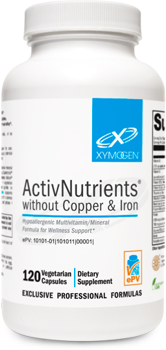 Xymogen ActivNutrients® without Copper & Iron
Hypoallergenic Multivitamin/Mineral Formula for Wellness Support