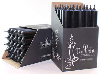 10" Black Dinner Candle | 25 Pack