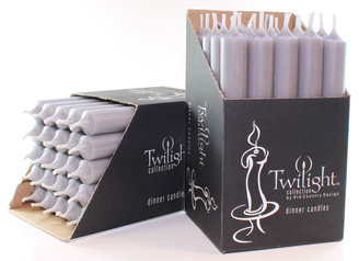 10" Grey Dinner Candle | 25 Pack